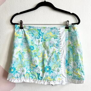 Lilly Pulitzer Blue Fish Mini‎ Skort, Coastal Preppy Resortwear Y2K Beach Sz 10